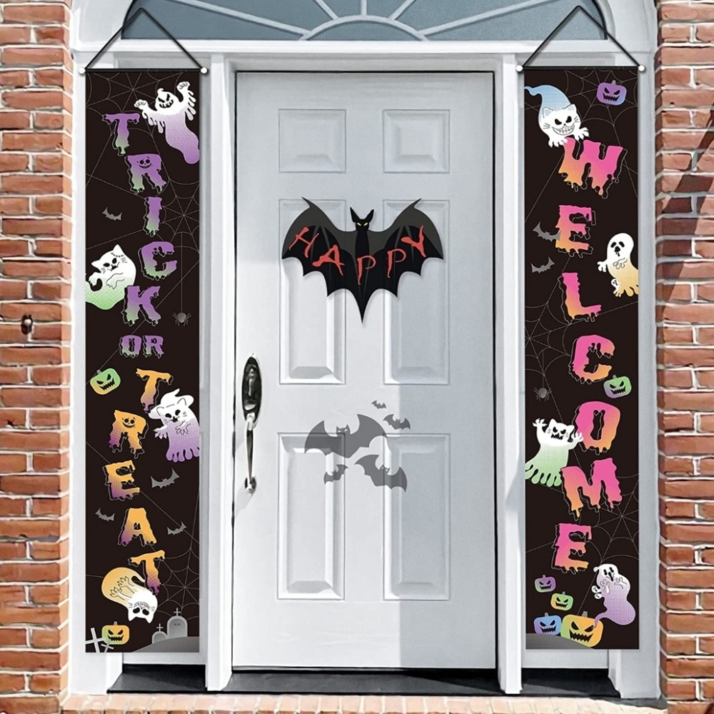 Trick or Treat Halloween Decor Outdoor Porch Banner